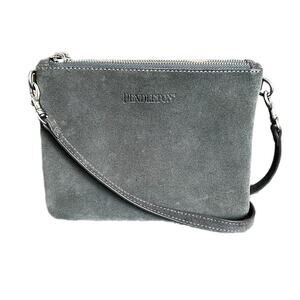 Pendleton Grey Suede Crossbody Bag Leather